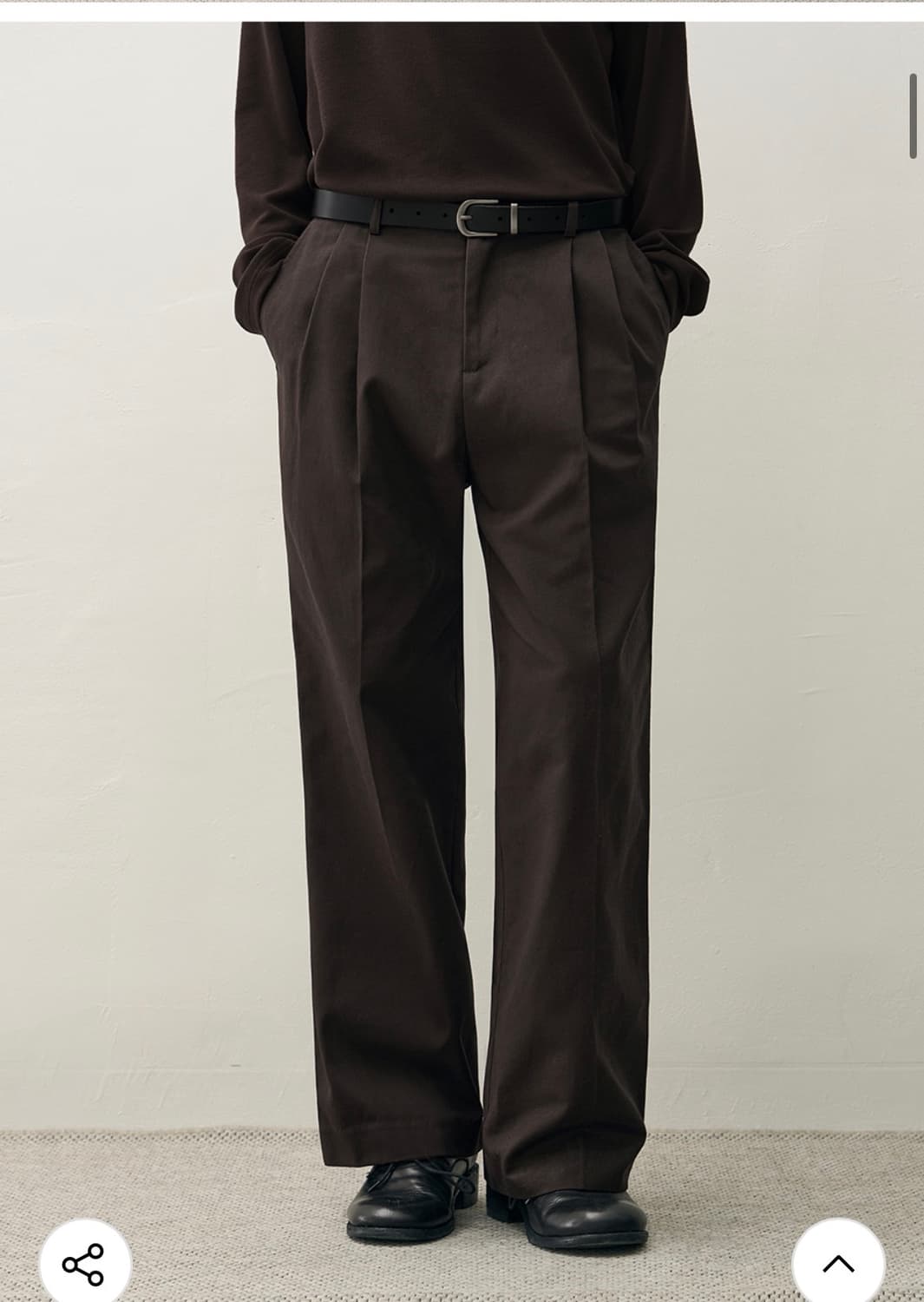 (새상품)(L) 드로우핏 와이드 밴딩 치노 팬츠 [BROWN] 판매 상품이미지4