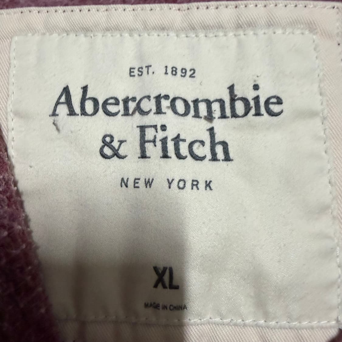 아베크롬비 버건디 후드집업 XL 상품이미지3