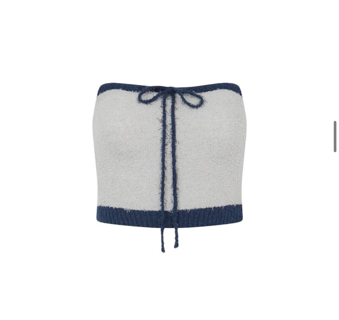 레터프롬문 리본 테리 니트 탱크 탑 (그레이) 상품이미지3