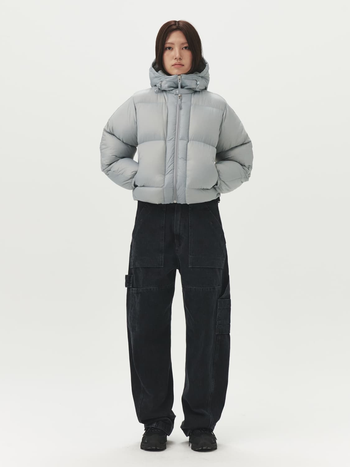 (우먼스 M) 새상품 누마레 이이 EE 우먼스 다운 파카 그레이 상품이미지2