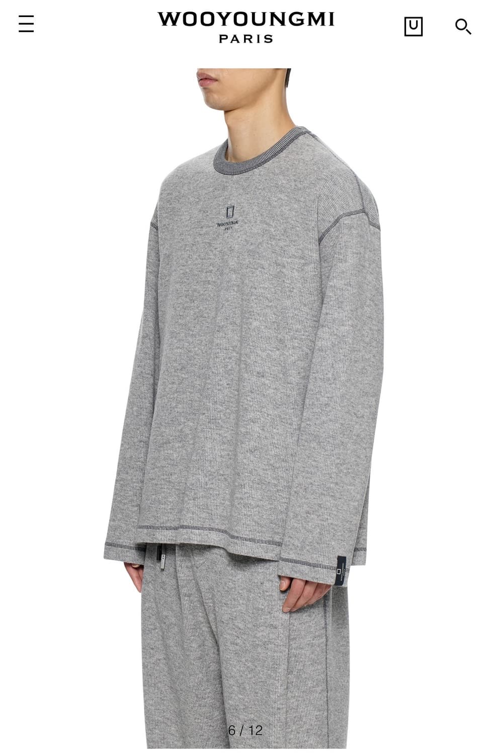 [50]우영미 25FW 그레이 니트 스웨트셔츠 상품이미지1
