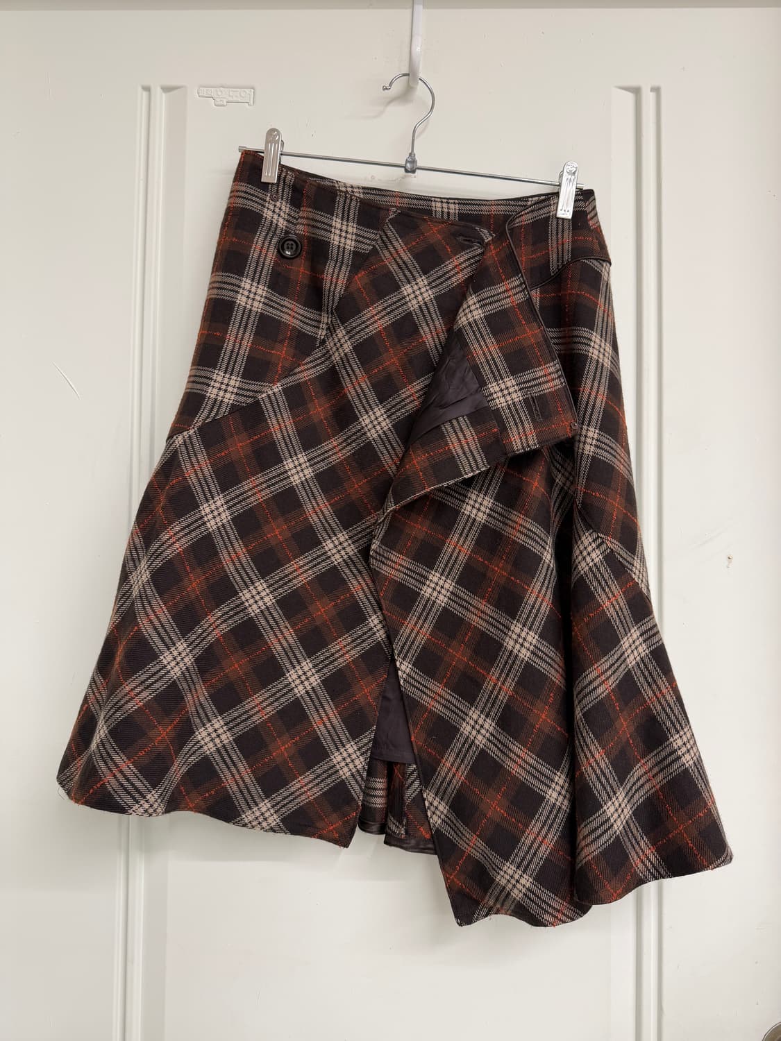 일본빈티지 노바체크 울 언발 미디스커트 상품이미지6