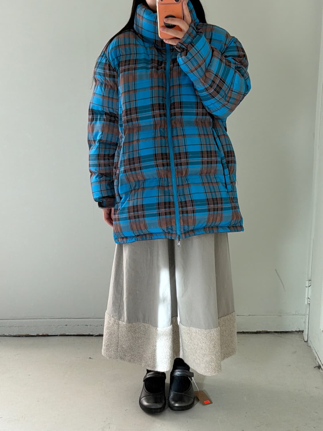 일본빈티지 리버시블 체크 패딩 상품이미지2