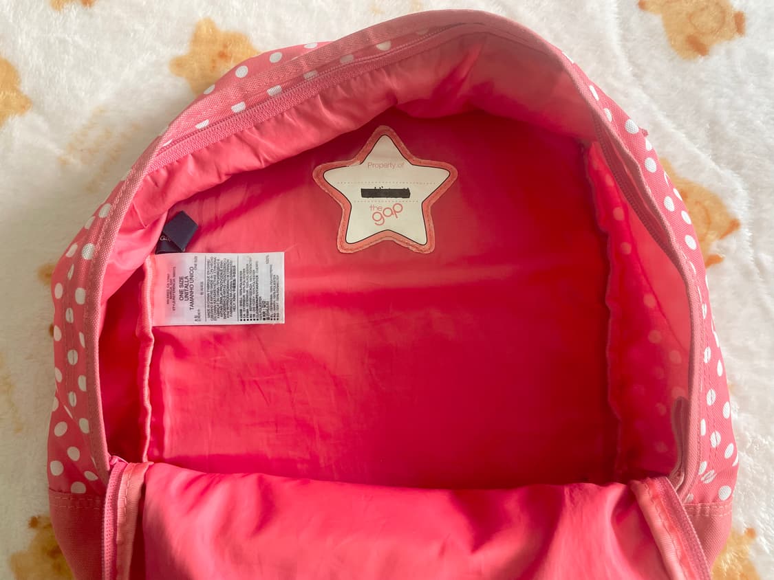모리걸 빈티지 갭 gap 핑크 도트 백팩 💗🤍 상품이미지3