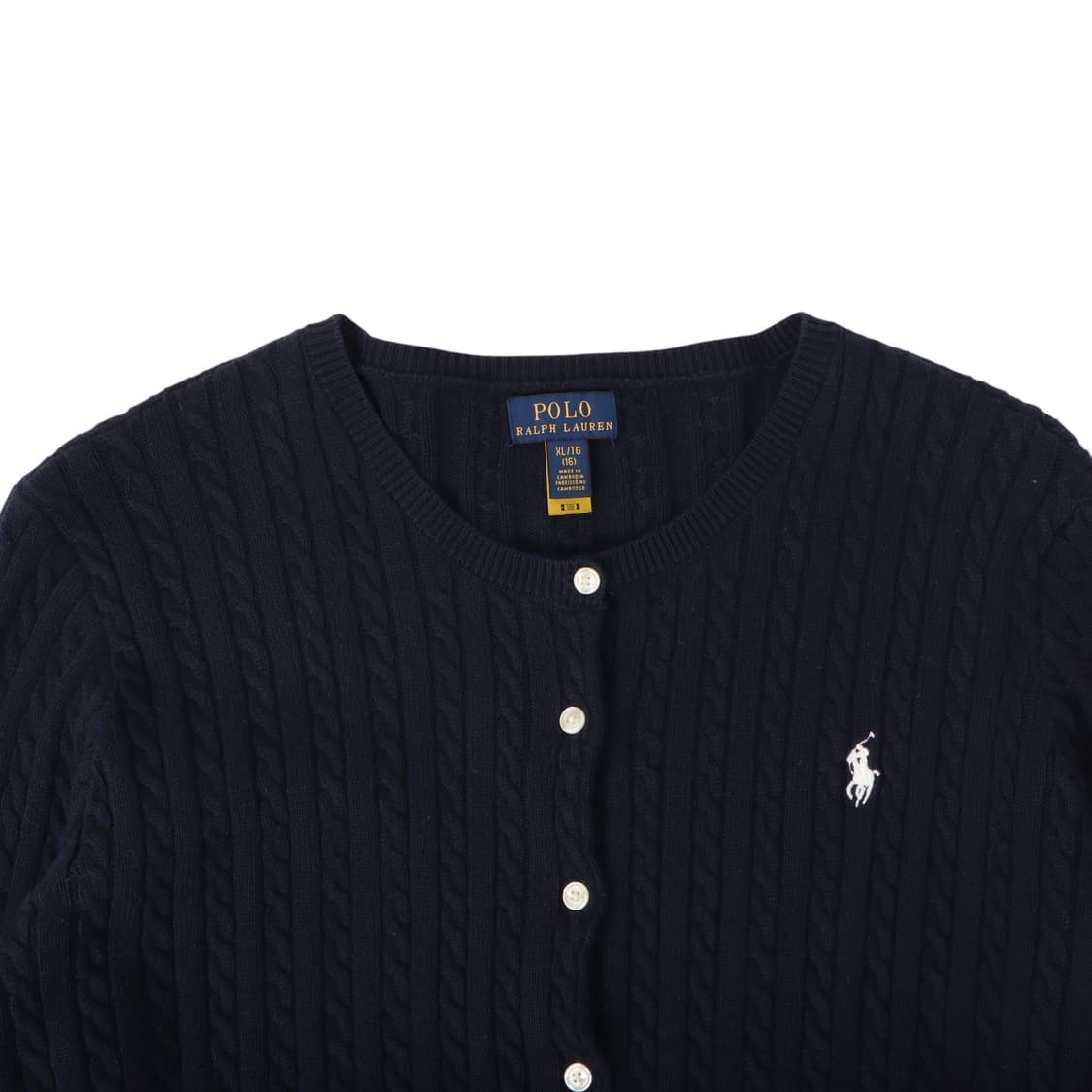 폴로 랄프로렌 QR 네이비 케이블 니트 가디건 상품이미지2
