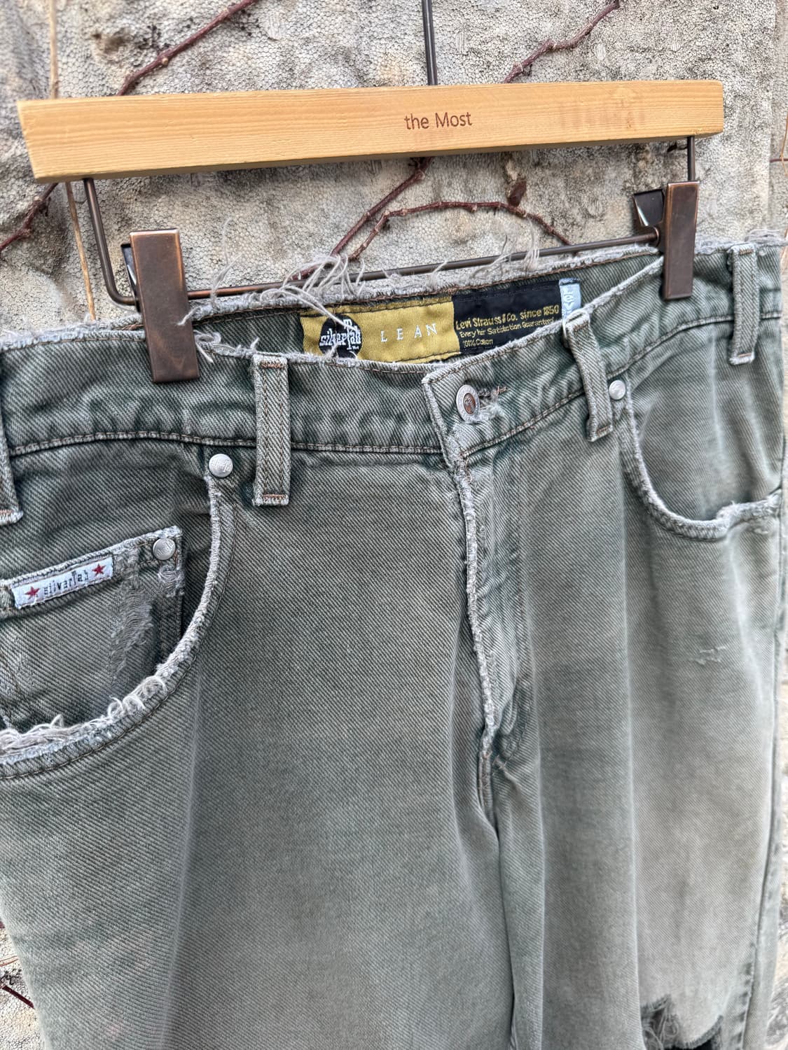 90s 리바이스 실버탭 빈티지 usa 모스그린 데님 팬츠  상품이미지4