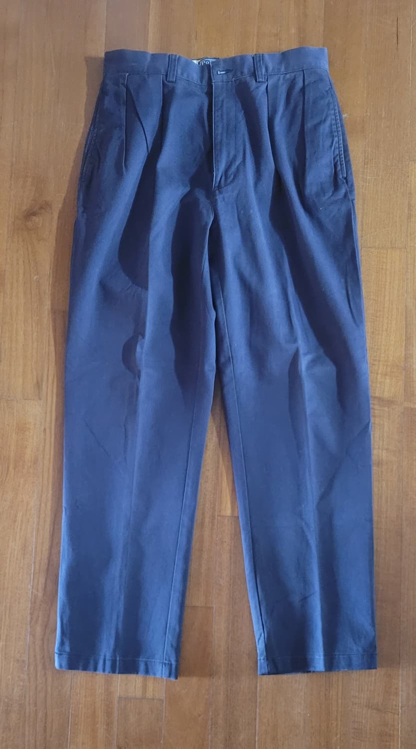 빈티지 폴로 투턱 Andrew Pants 네이비 32/30 상품이미지1