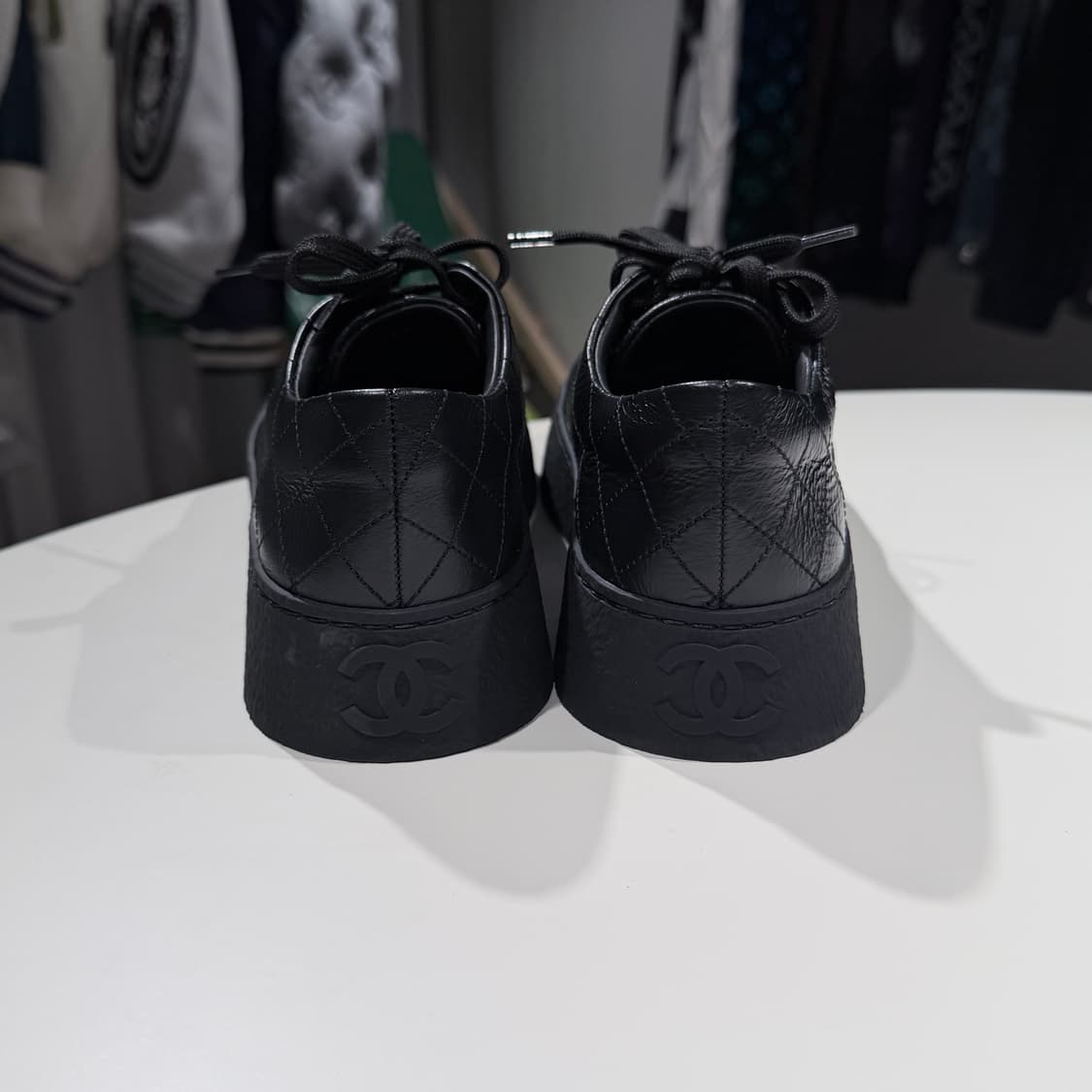 (S+/38.5) / 샤넬 빅터 쿼즈 퀄팅 블랙 스니커즈 상품이미지6