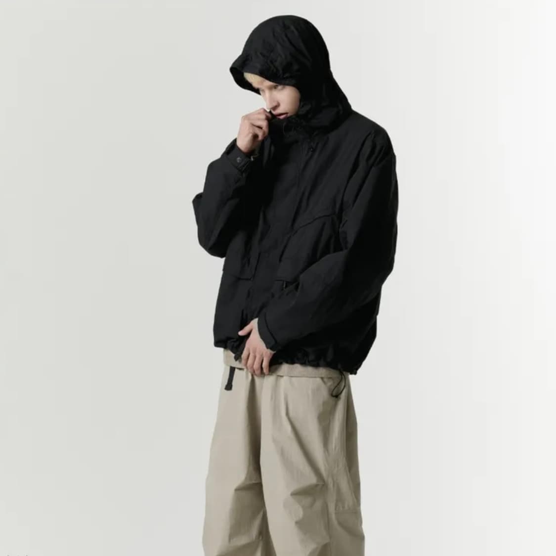 무신사스탠다드 시티 레저 CN 후디드 윈드브레이커 재킷 블랙 L[새상품] 상품이미지2