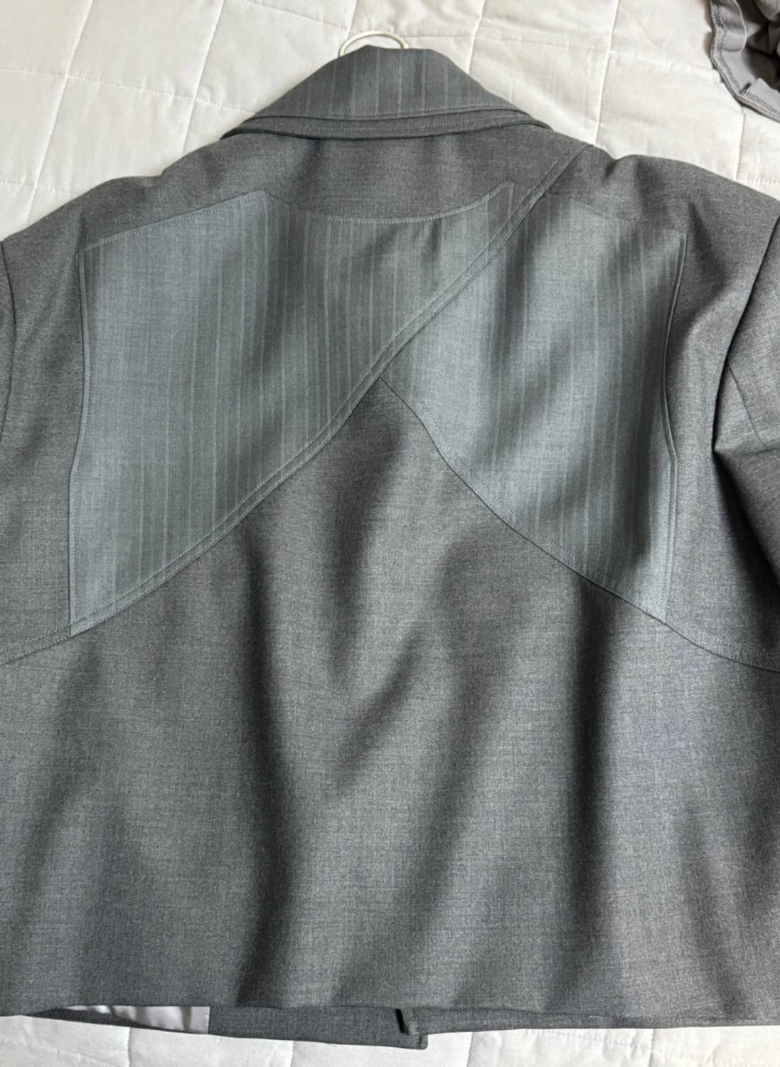 웨이비니스 타이드 레이어 울 크롭 자켓 그레이 2사이즈 상품이미지2