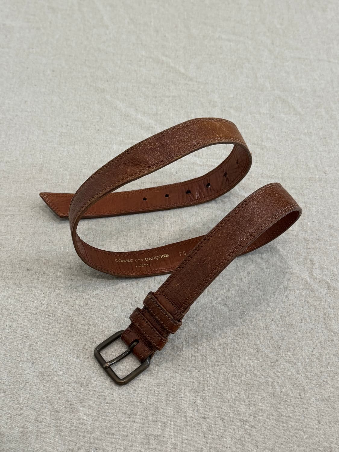 꼼데가르송 옴므 브라운 레더 벨트 상품이미지1