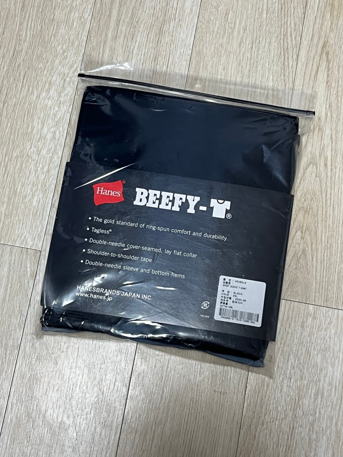 [2XL] 헤인즈 비피 티셔츠 블랙 상품이미지2