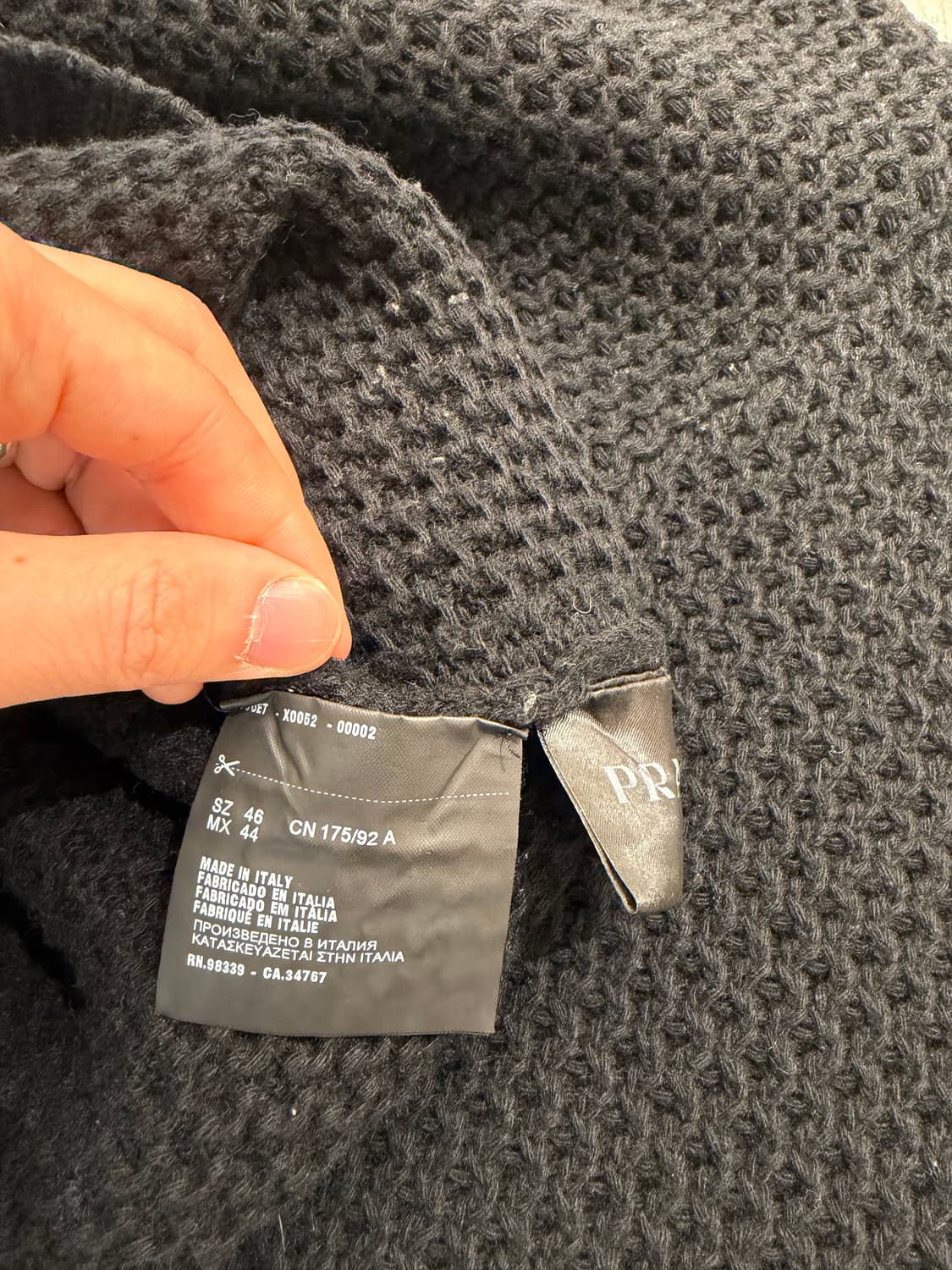 프라다 V넥 니트 46사이즈 상품이미지5