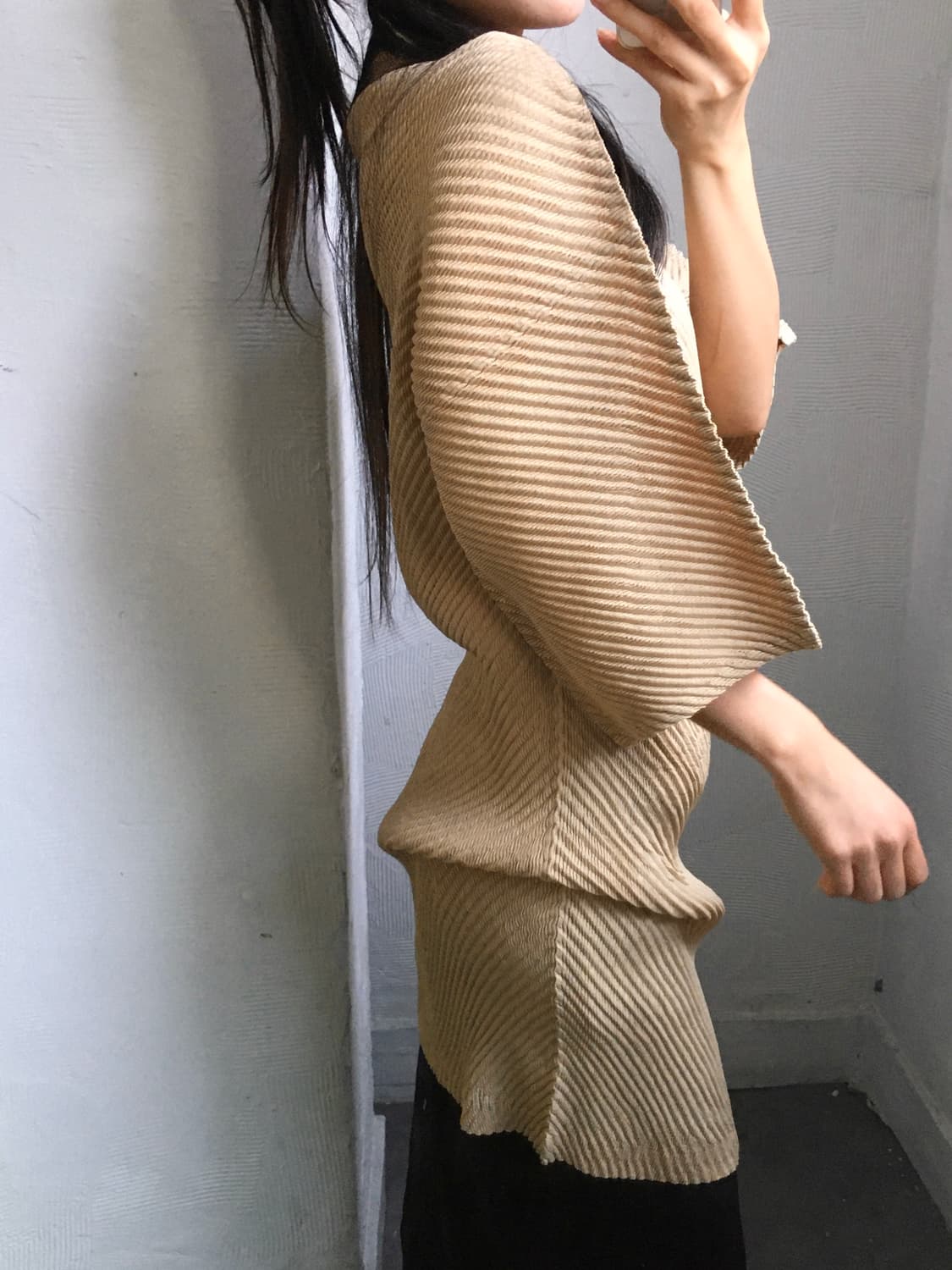 Issey Miyake 이세이미야케 플리츠플리즈 골드 모크넥 롱 원피스  상품이미지2