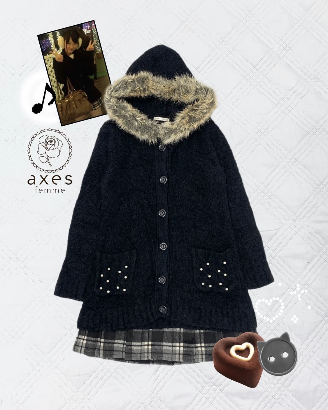 ꒰ঌ 엑시즈팜 울프죠 폭닥 가디건 세트 ໒꒱ 상품이미지1