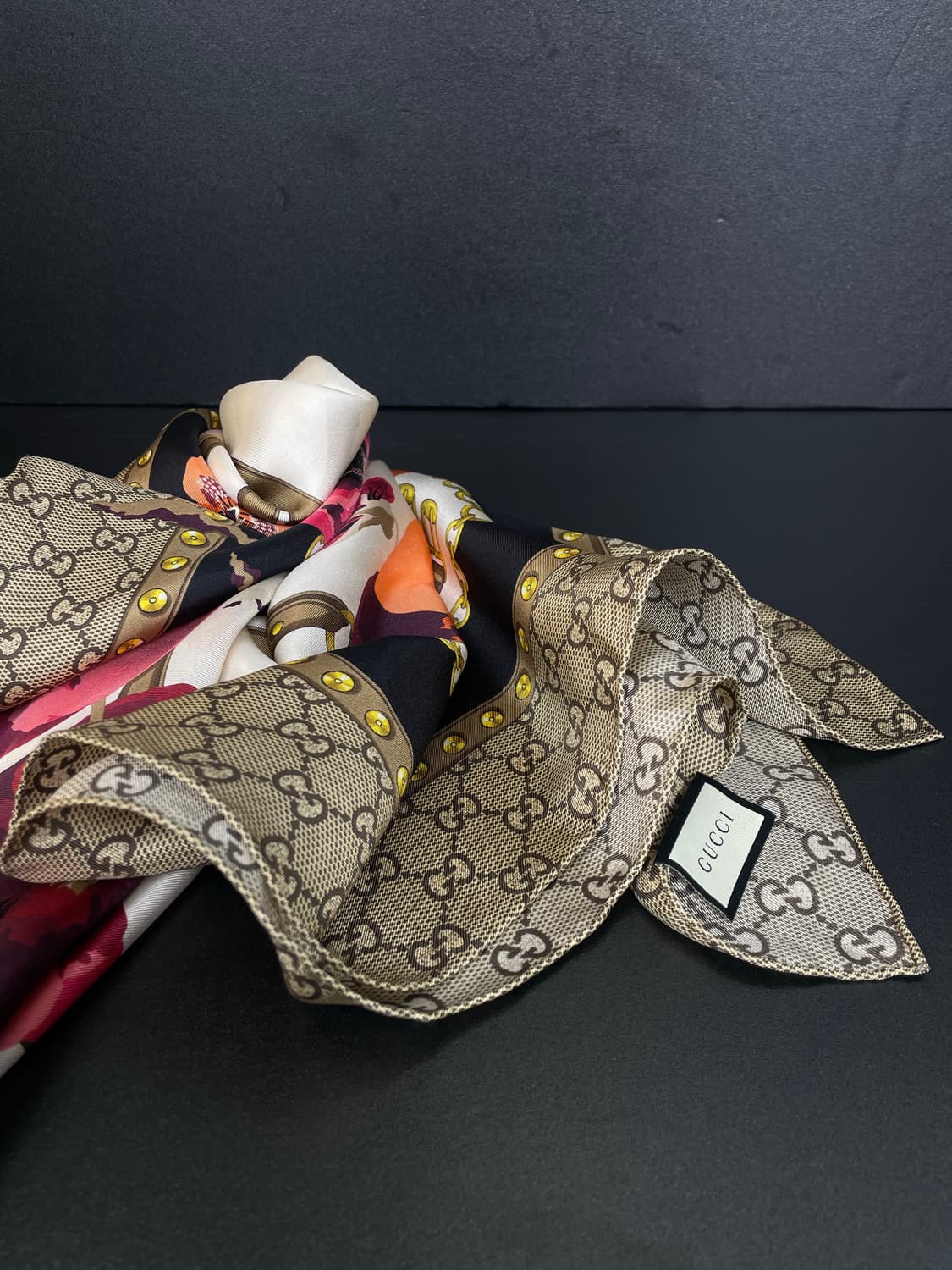 GUCCI 구찌 GG 플라워 실크 스카프 상품이미지3