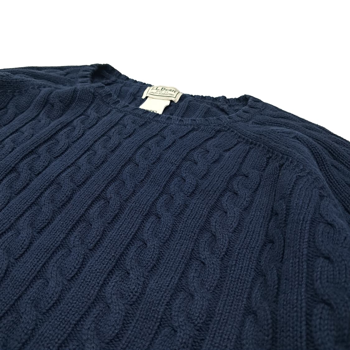 CL075 엘엘빈 코튼 80s홍콩판 래글런 네이비 케이블 니트 스웨터 상품이미지4