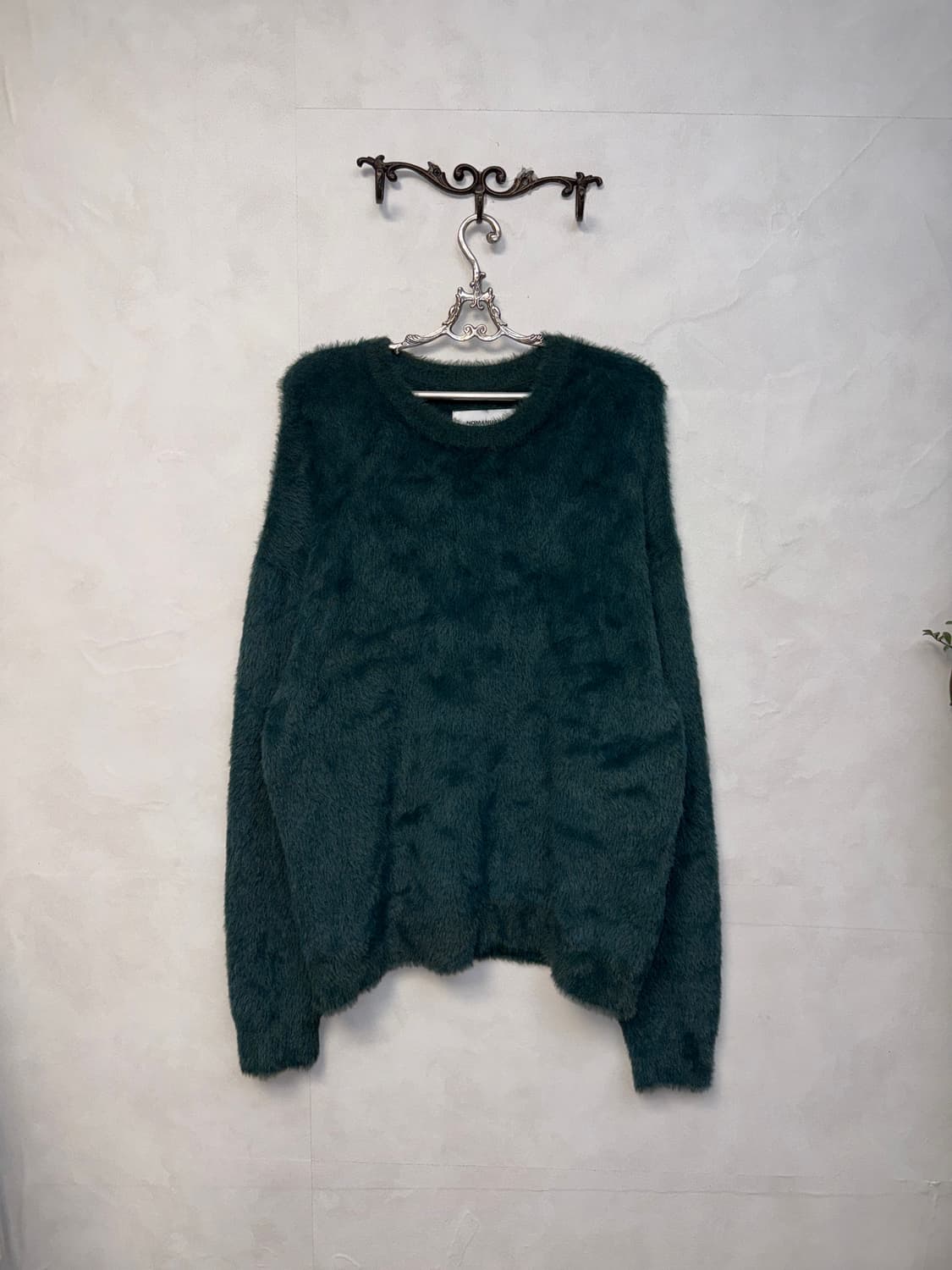 NOMANUAL CROPPED HAIRY KNIT - FOREST L 상품이미지4