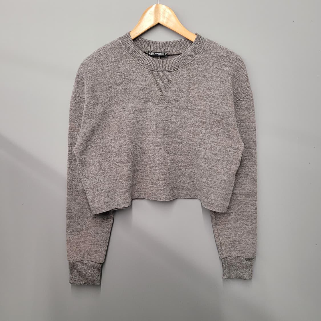 Zara 자라 크롭 니트 스웨터 그레이 상품이미지1