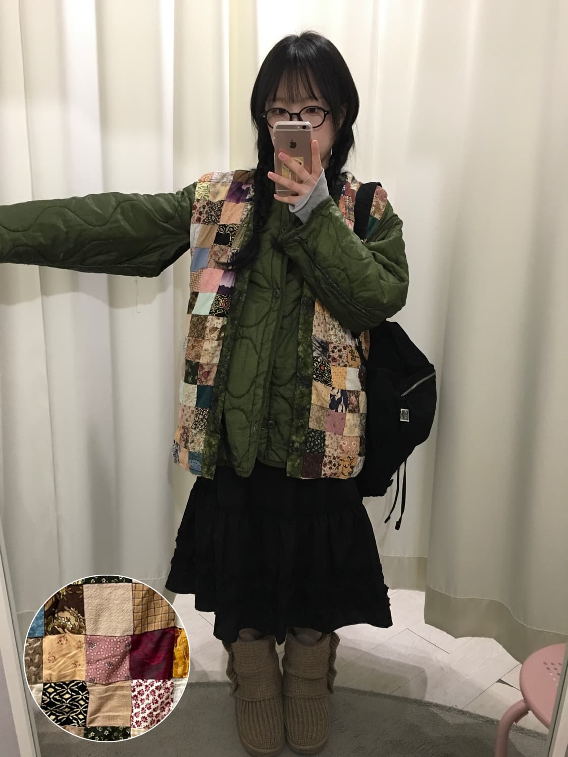 하구미 패치 누빔 베스트 상품이미지1