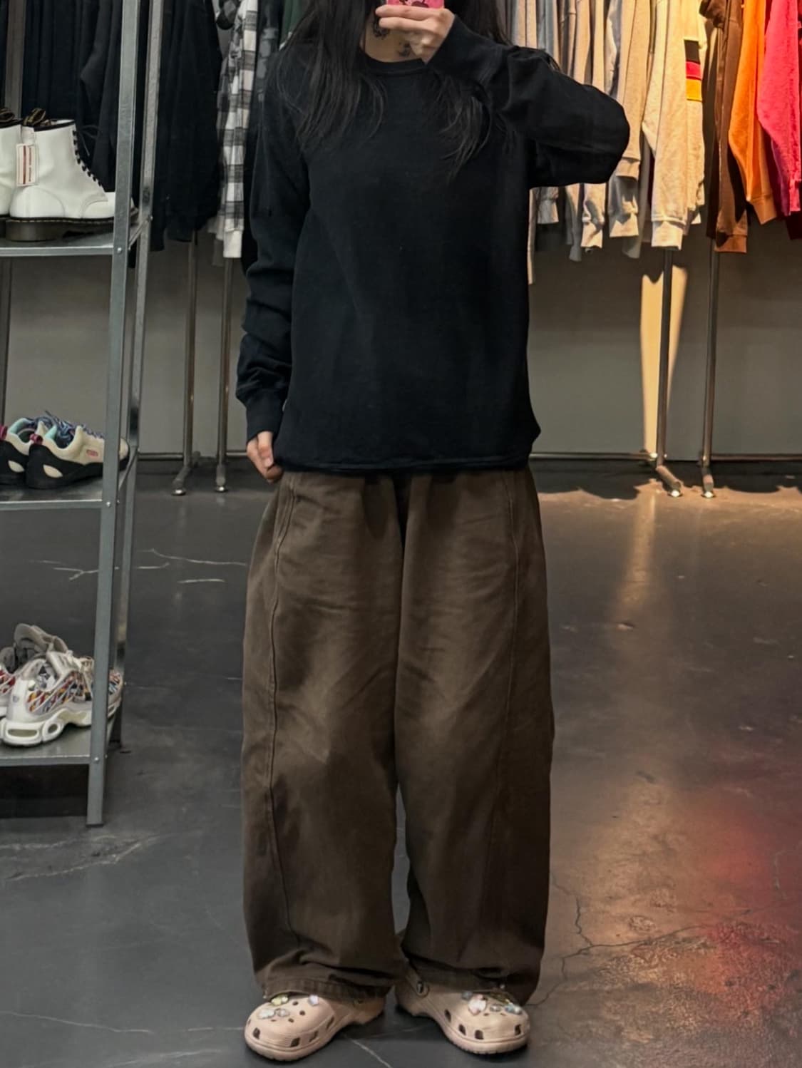 스톤 아일랜드 블랙 크루넥 스웨트셔츠 A3403 상품이미지1