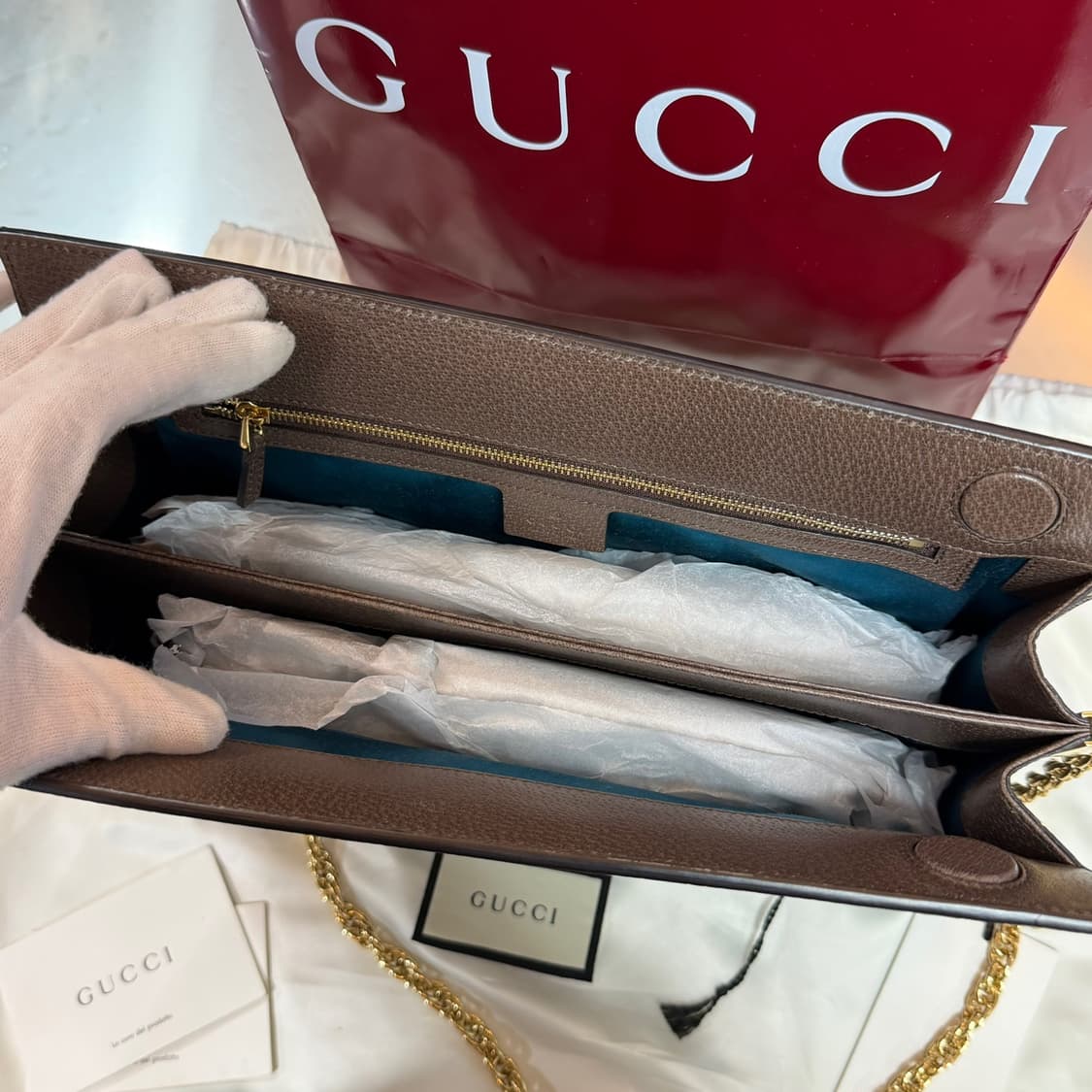 [리오브] 구찌 GG 슈프림 오피디아 체인 금장 숄더백 상품이미지4