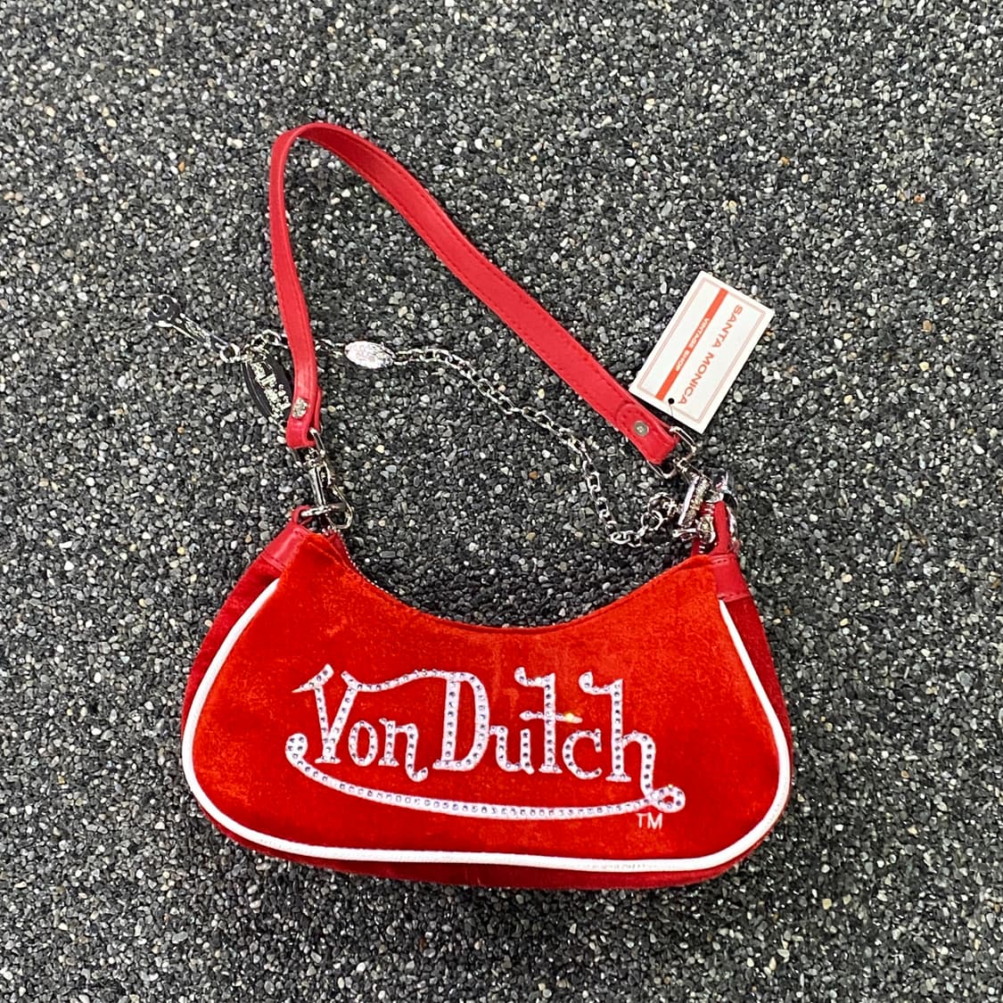 본더치 빅로고 벨벳 레드 숄더백 B3313 상품이미지1