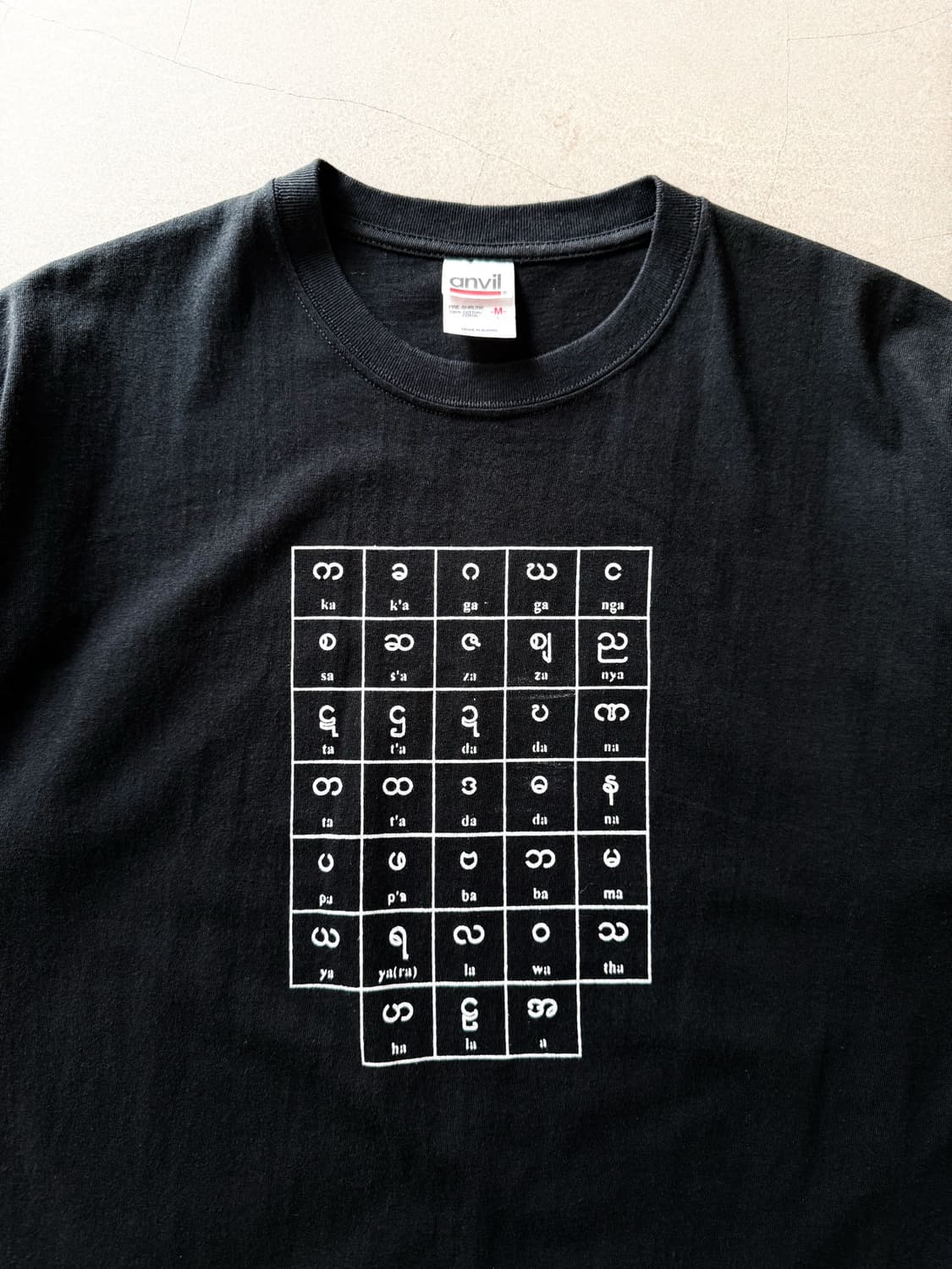 Vintage Myanmar Language Chart Tee 상품이미지2