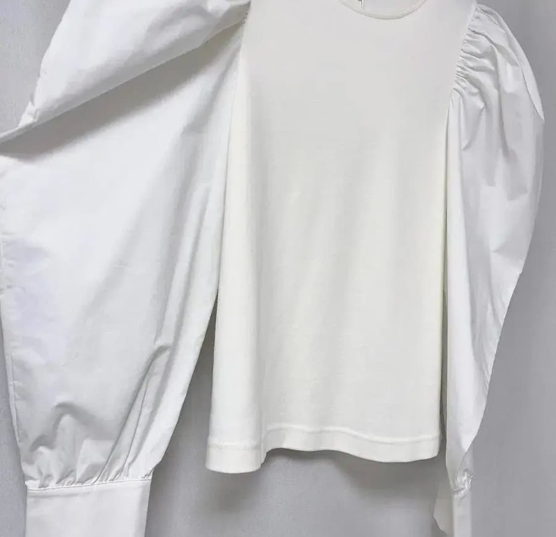 cos 코스 퍼프 슬리브 블라우스 크림 아이보리 상품이미지3