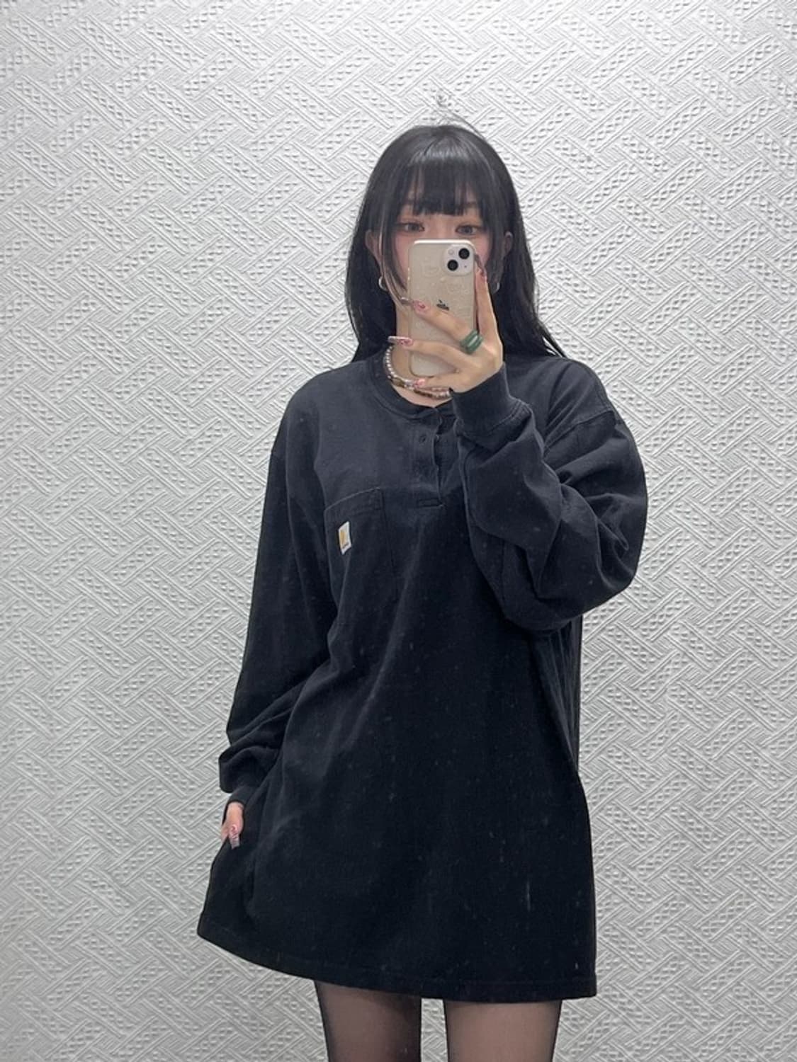 칼하트 빈티지 캐주얼 오버핏 헨리넥 롱슬리브 L C12066 상품이미지1