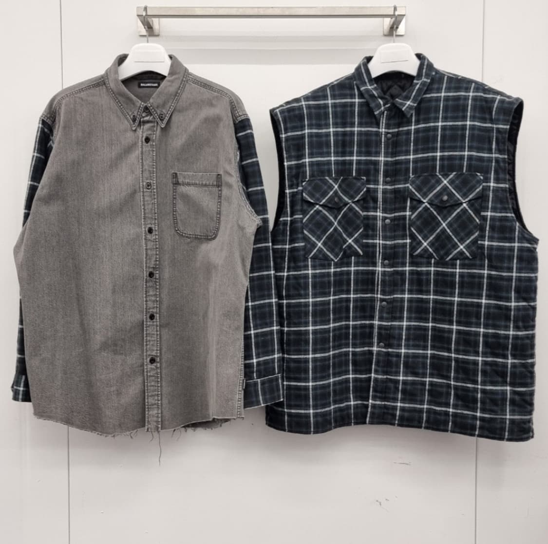 발렌세아가 레이어드 데님 셔츠 자켓 뎀나 상품이미지4