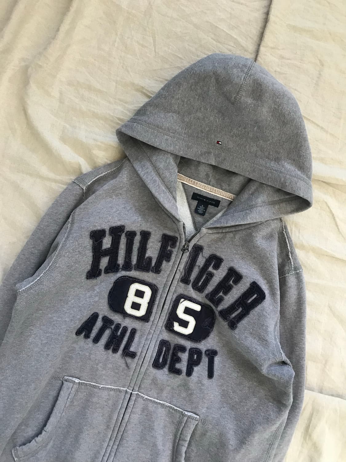 타미힐피거 자수 로고 그레이 후드집업 상품이미지5