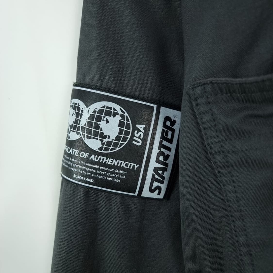 [스타터] 로고 패치 오버사이즈 워크 자켓 챠콜 M19008 상품이미지7