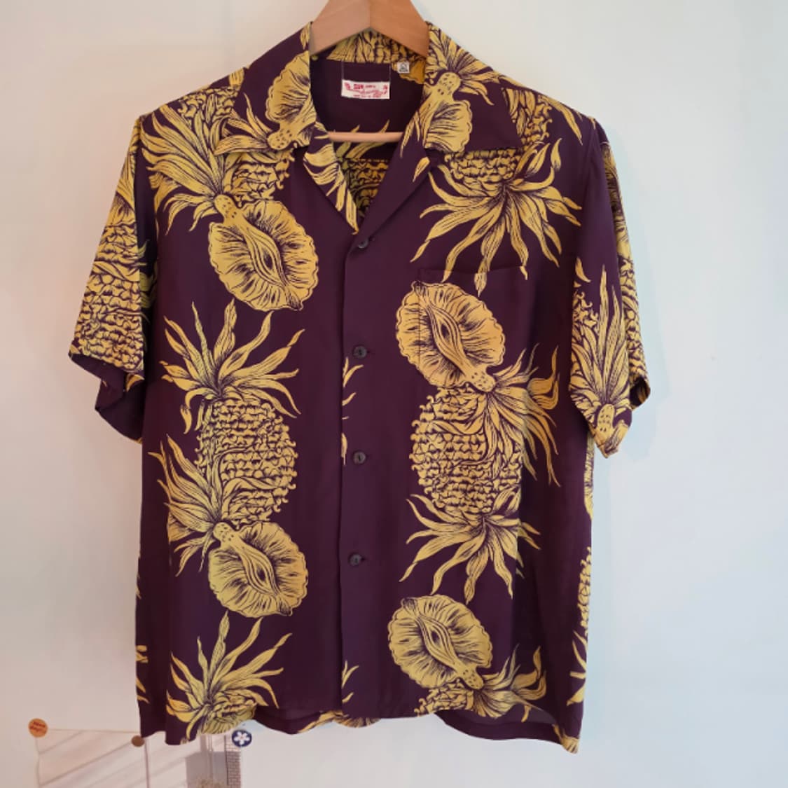 SUN SURF PINEAPPLE BORDER Rayon 알로하셔츠 상품이미지3