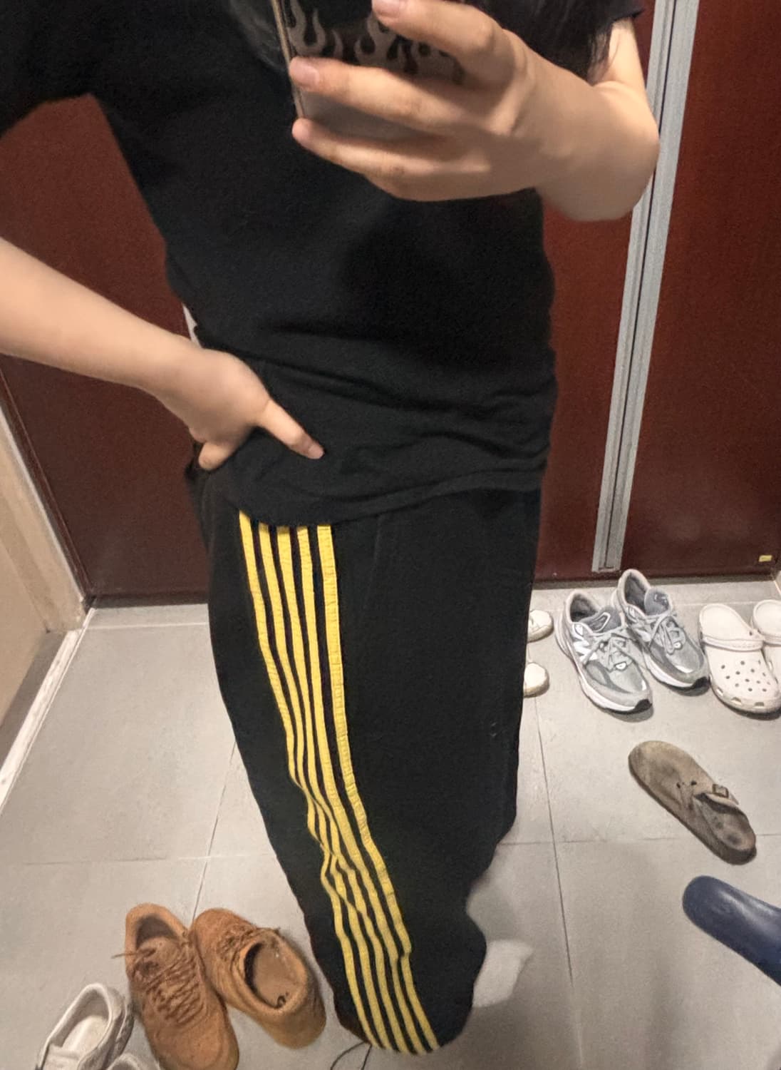 라인 트랙팬츠(기모) 상품이미지3