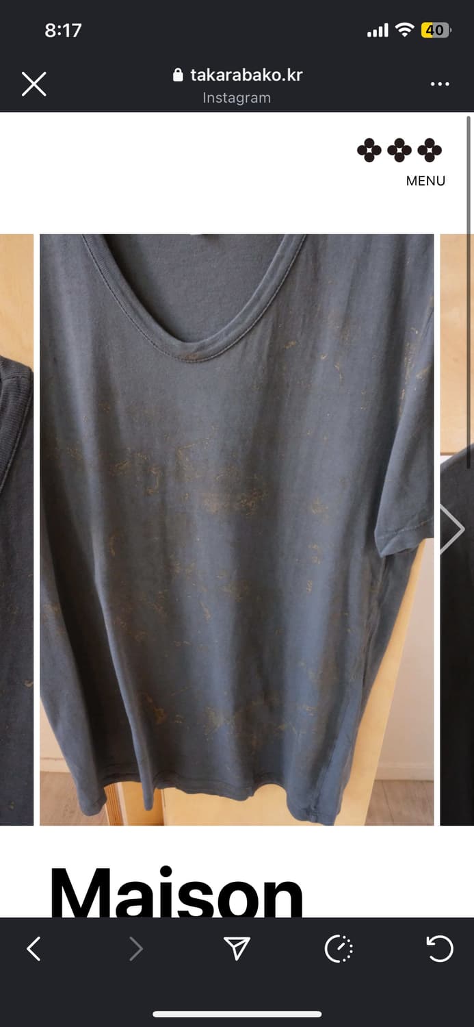 44) 마틴 마르지엘라 브이넥 페인트 티셔츠 상품이미지2