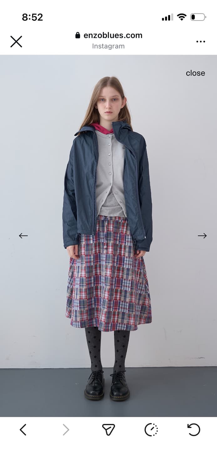 Enzo blues 26ss 체크 스커트 상품이미지2