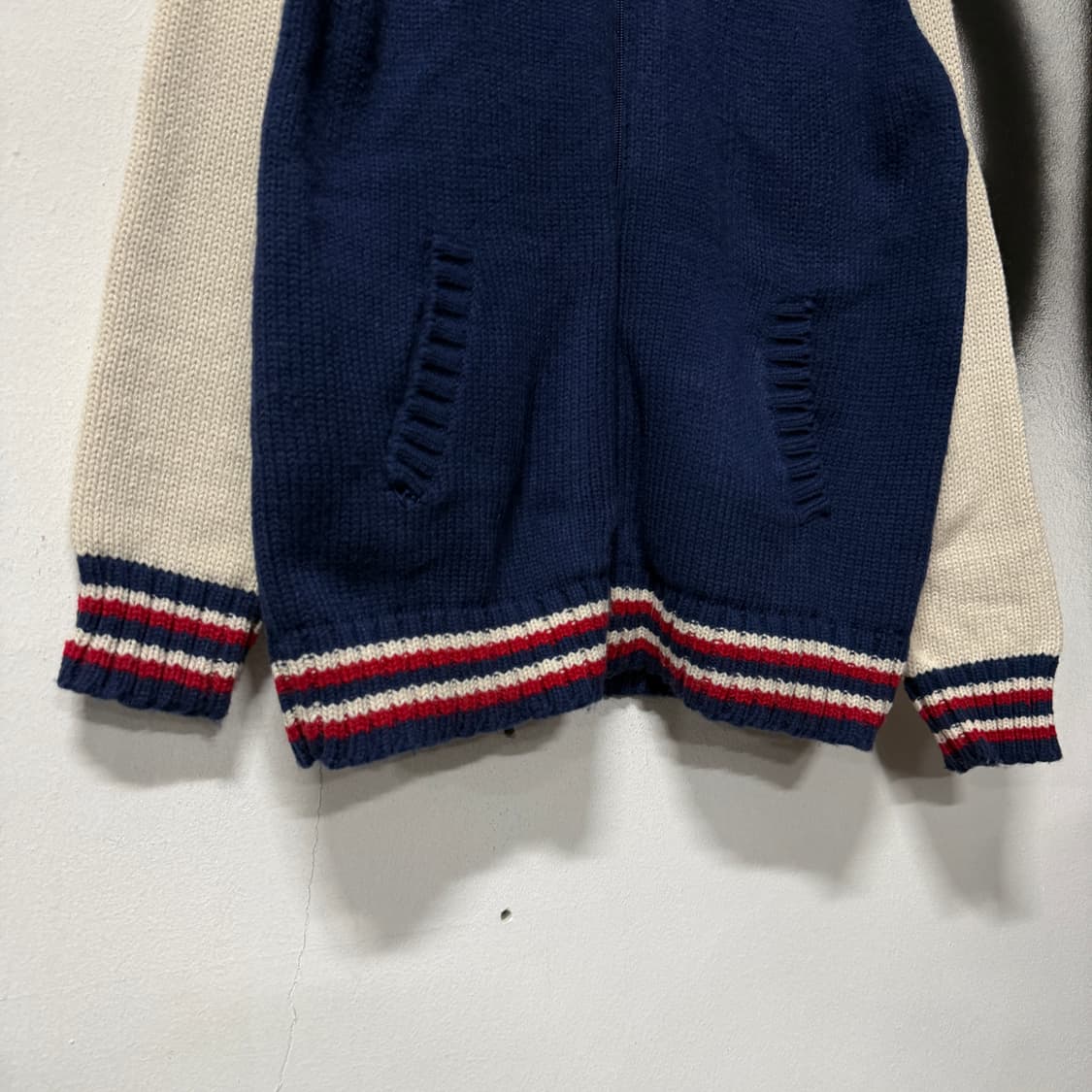 VTG 빈티지 Y2k 올드스쿨 아크릴 집업 니트 상품이미지4