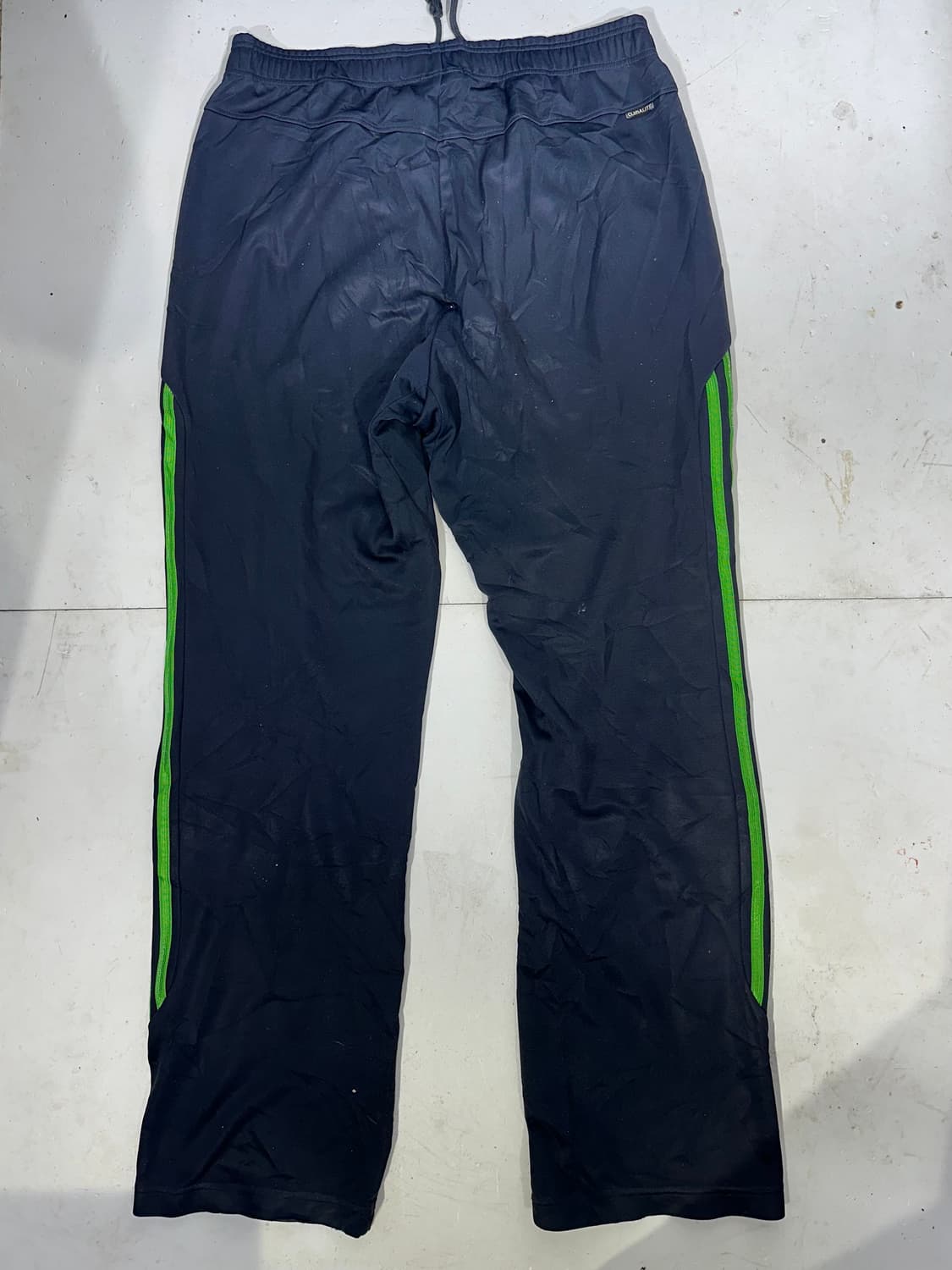 아디다스 네이비 그린 삼선 와이드 팬츠 M 상품이미지5