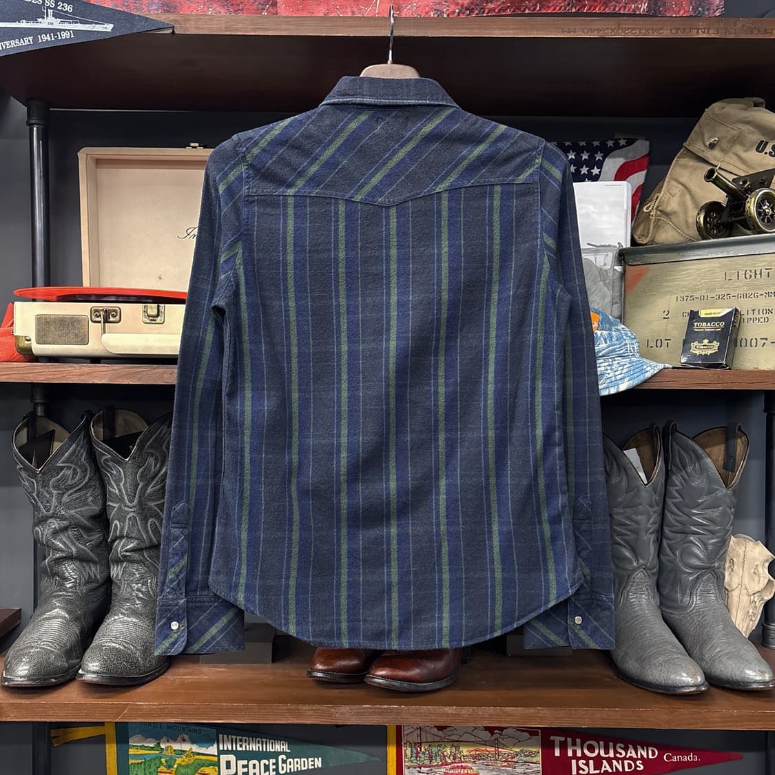 리바이스 레드탭 플란넬 스트라이프 체크 패턴 웨스턴 셔츠 N1082 상품이미지2