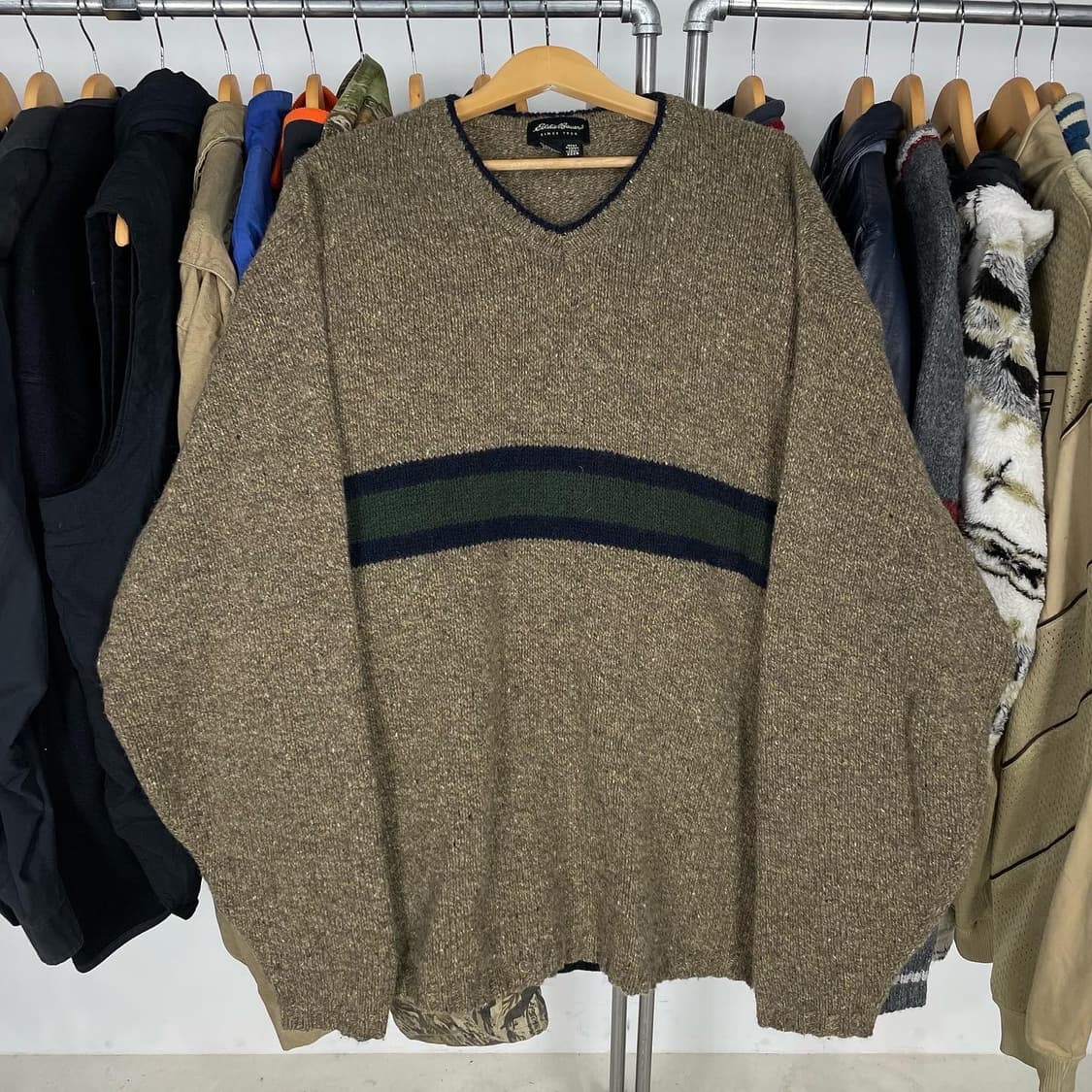 1990s USA 에디 바우어 보카시 브이넥 니트 상품이미지3