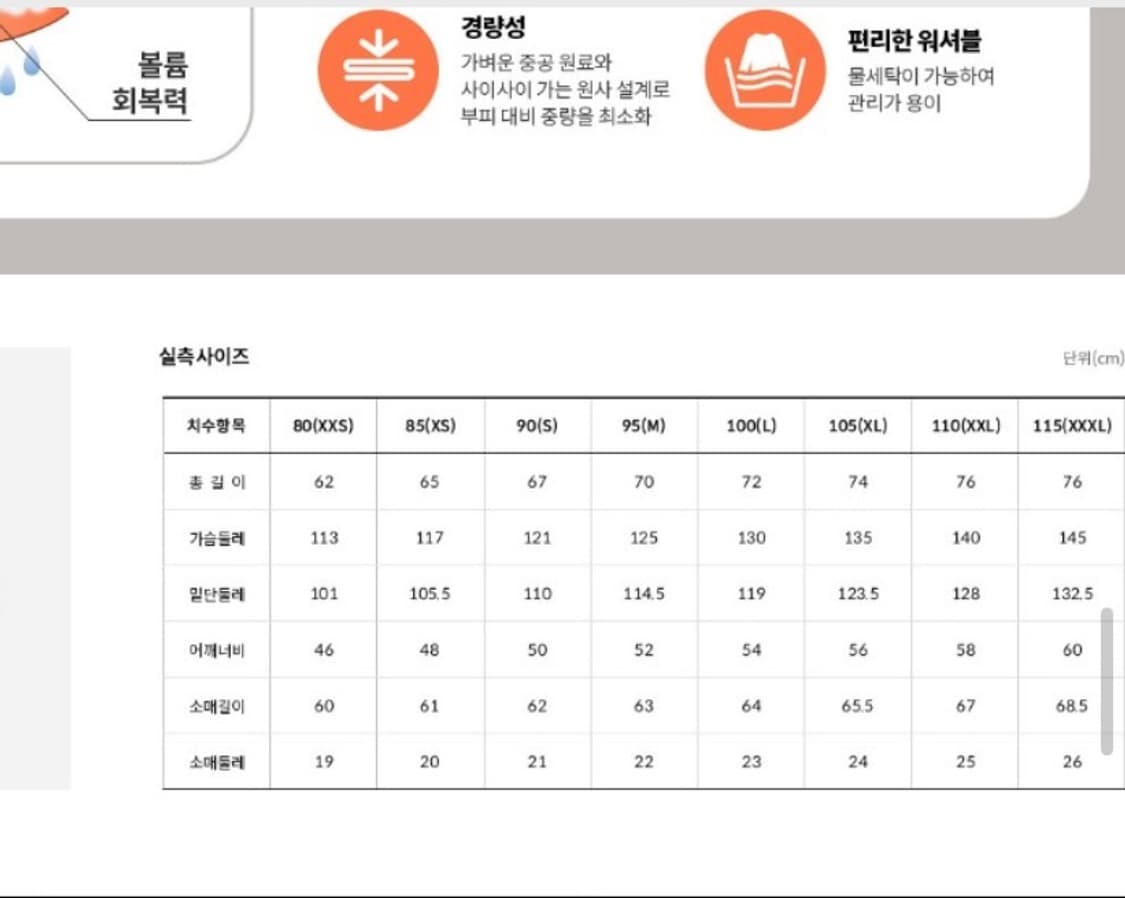 노스페이스 온볼 패딩 자켓 크림색상 상품이미지9