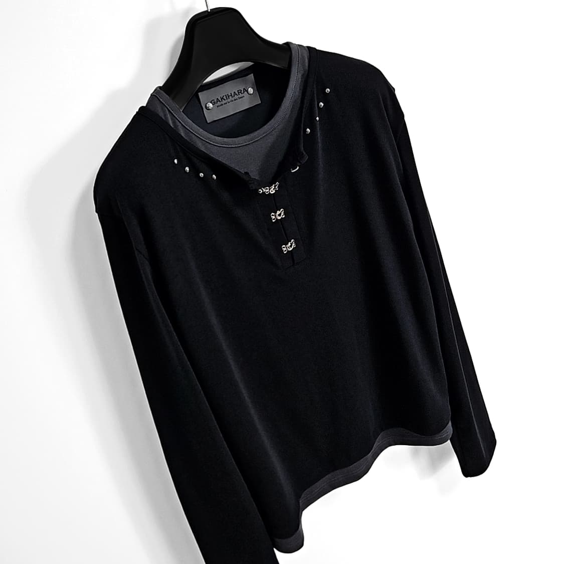 Koga 이브 레이어드 헨리넥 롱 슬리브스 (black) 상품이미지3