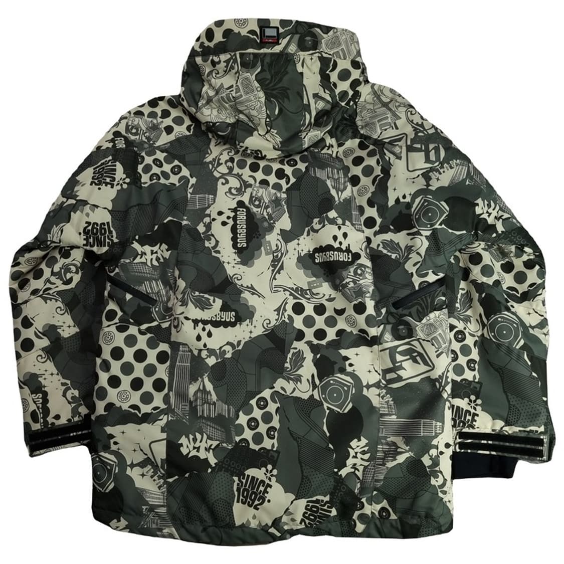 [푸부] 빈티지 그래픽 패턴 올드스쿨 후드 바람막이 자켓 M18951 상품이미지3