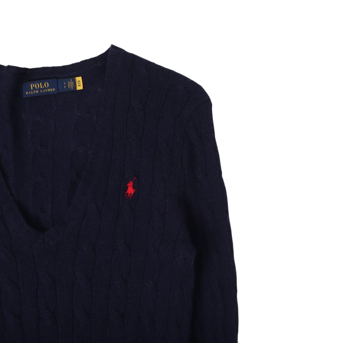 폴로 랄프로렌 qr 네이비 울 캐시미어 브이넥 니트 상품이미지3