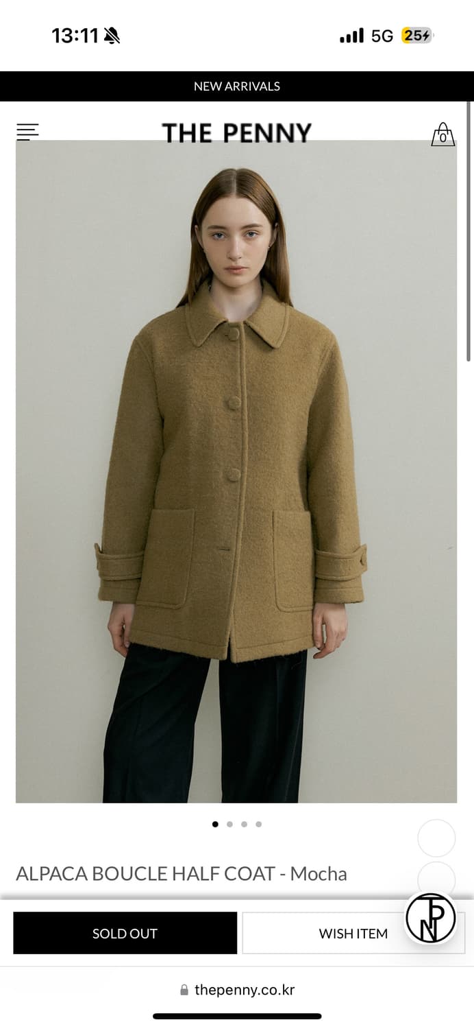 더 페니 알파카 하프코트 상품이미지3