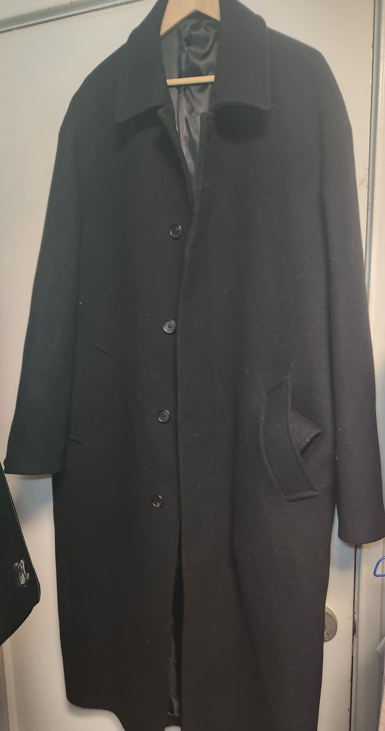 유아인x무신사 캐시미어 블렌드 오버사이즈 발마칸 맥시 코트 블랙 2XL 상품이미지2