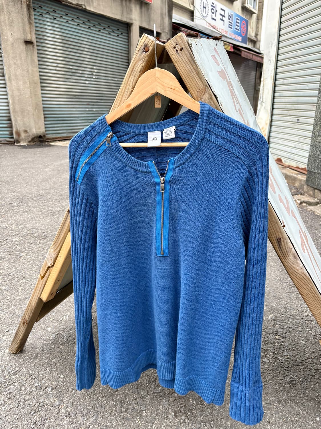 알마니익스체인지 사선 지퍼 니트 상품이미지2