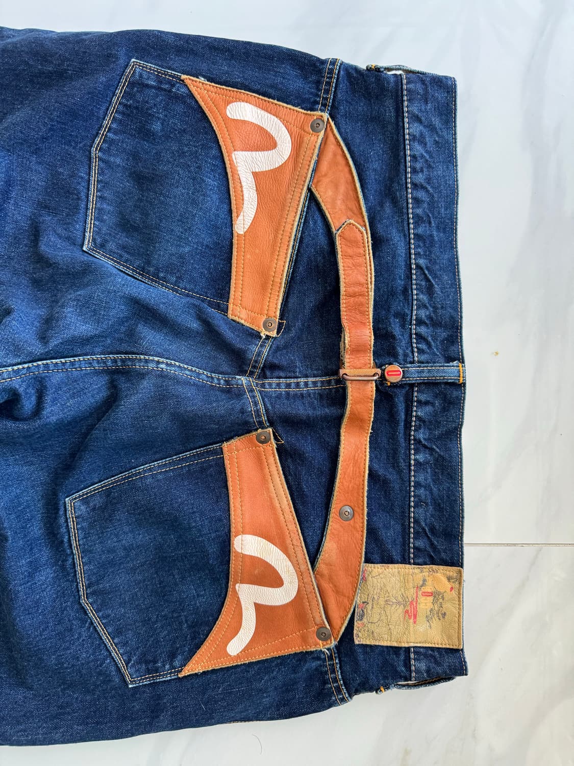 [희귀] Evisu by Philip Goss 9055 가죽 스트랩 데님 상품이미지5