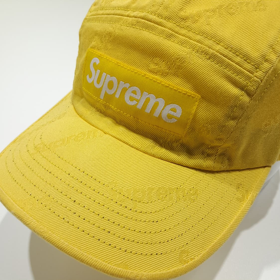 CL736 슈프림 미국판 올오버 자카드 로고 캠프캡 모자 상품이미지1